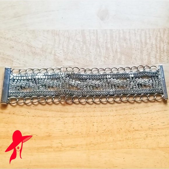 Silver Chain Diamond Bracelet - Picture 1 of 4